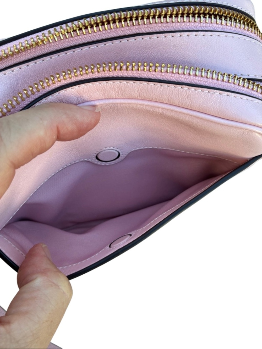 Coach Mini Carey Crossbody Bag In Light Pink Shiny Smooth Leather Purse - Picture 11 of 12